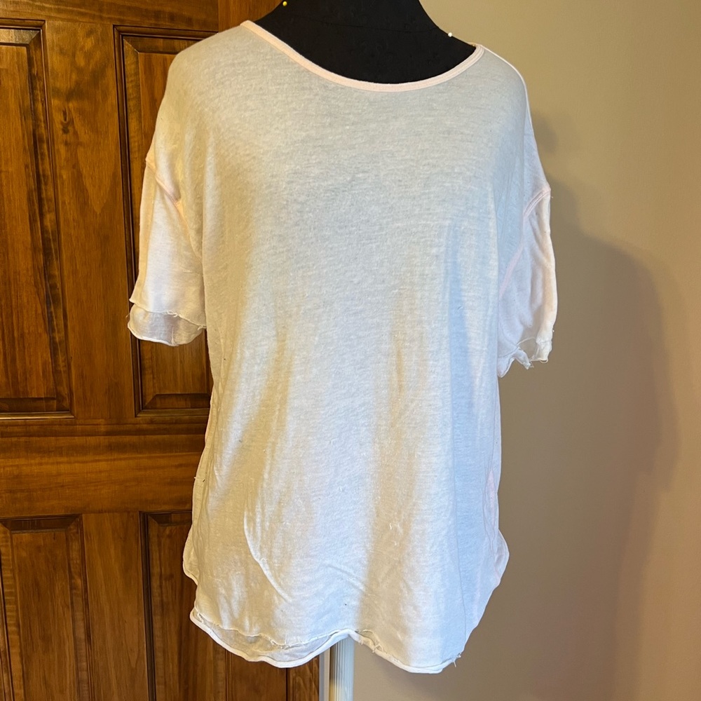We the Free Free People Baby Pink Layer Gauze Tee Shirt Top 💜